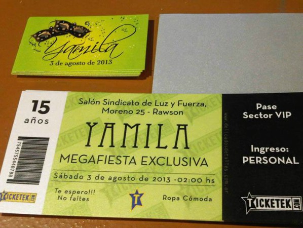 Tarjetas e Invitaciones - Foto N: 8 de tarjetas e invitaciones de Delicados Detalles - Tarjeta tipo ticket personalizada