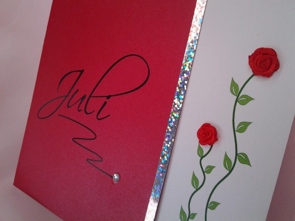 Tarjetas e Invitaciones - Foto N: 1 de tarjetas e invitaciones de Afectos De Papel - Tarjeta en papeles perlado con flores