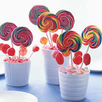 paletas chupetines de colores multicolores dulces